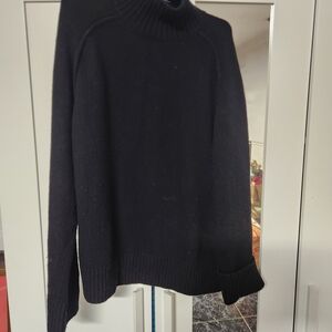 H&M Premium Selection Black Wool Cashmere Blend Mock Neck Sweater